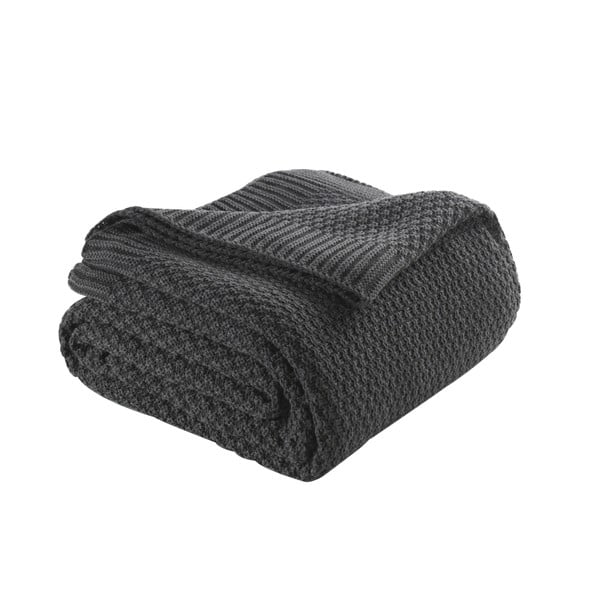 Cuvertură din amestec de bumbac Homemania Decor Silvi, 220 x 240 cm, gri închis-image-1