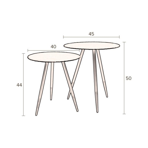 Set 2 măsuțe auxiliare Dutchbone Stalwart-image-1