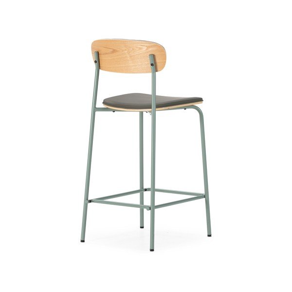 Scaune de bar verde-închis 2 buc. tapițate (înălțime șezut 65,5 cm) Saula – Marckeric-image-4