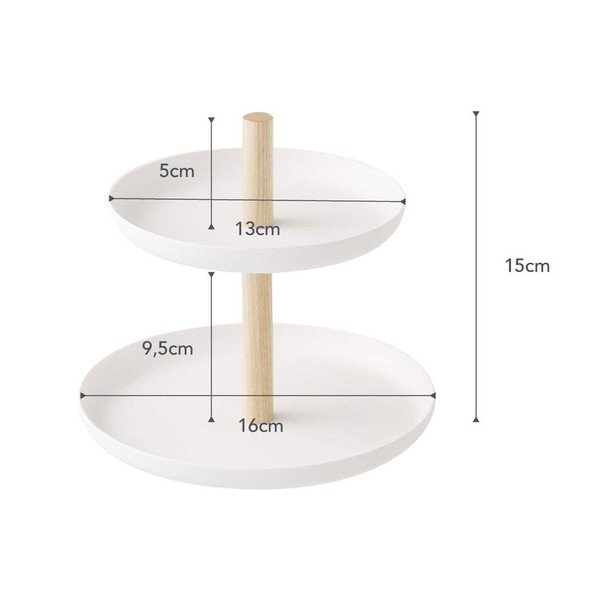 Etajeră din lemn de fag YAMAZAKI Tosca, alb-image-3