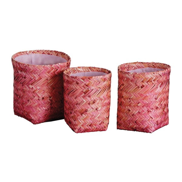 Set 3 coșulețe Premier Housewares Lining, roz