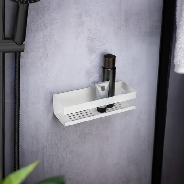 Raft pentru baie alb mat autoadeziv cu Turbo-Loc din oțel inoxidabil Genova – Wenko-image-1