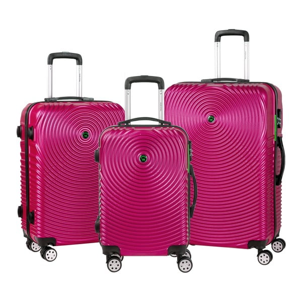 Set 3 valize cu roți Murano Traveller, roz