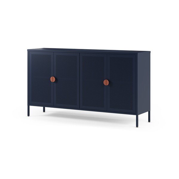 Dulap albastru închis din metal 160x90x40 cm Sayla – Marckeric-image-1