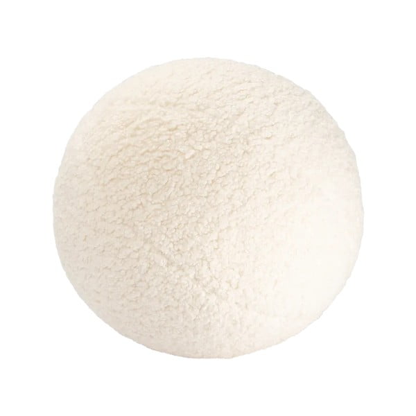 Pernă decorativă pentru copii crem cu tapițerie din țesătură bouclé Ball – Wigiwama