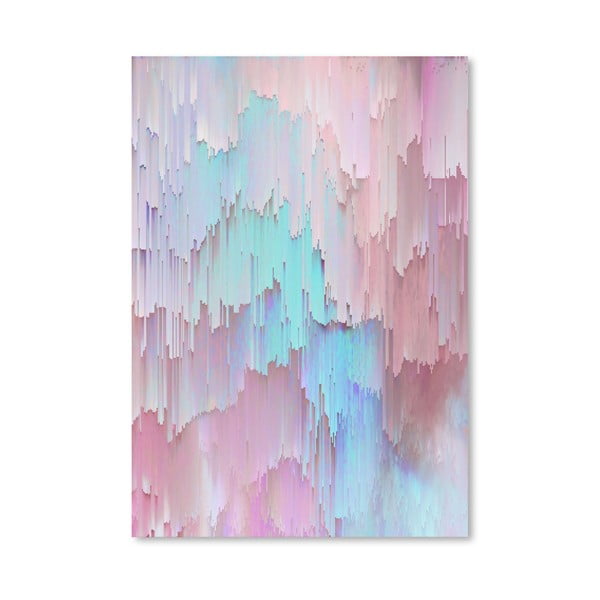Poster Americanflat Light Blue And Pink Glitches, 30 x 42 cm