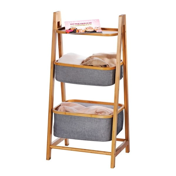 Etajeră de baie gri/maro din bambus 44x91 cm Bahari – Wenko-image-1