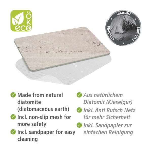 Covoraș de baie maro deschis din diatomit 39x60 cm Puna – Wenko-image-3