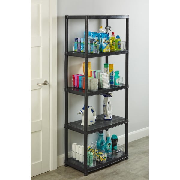 Etajeră de depozitare neagră din plastic 71x170 cm – Addis-image-1