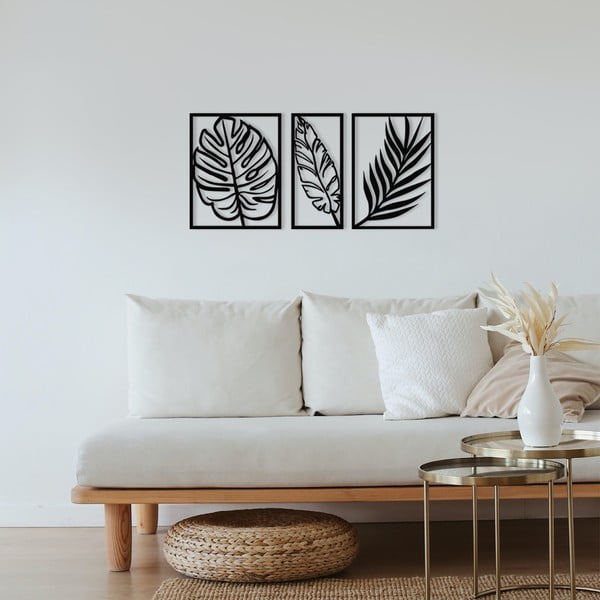 Decorațiune de perete din metal 80x38 cm Leaf – Wallity-image-1