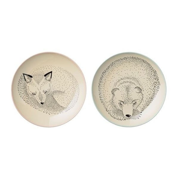 Set 2 farfurii plate din ceramică Bloomingville Adelyn Garda, ⌀ 20 cm