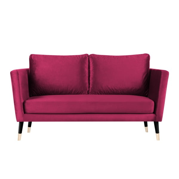 Canapea cu 2 locuri Paolo Bellutti Julia cu picioare negre, roz