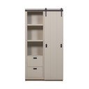 Dulap grej din lemn de pin cu ușă glisantă 122x230x37 cm Slide – vtwonen