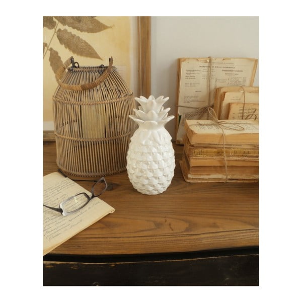 Decorațiune din ceramică Orchidea Milano Tropical Pineapple, înălțime 20 cm, alb