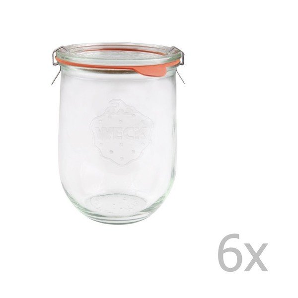 Set 6 borcane cu capac ermetic Weck Tulpe, 1062 ml