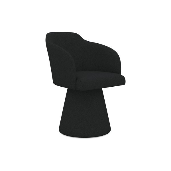 Scaun de sufragerie negru tapițat Kanoa – Makamii