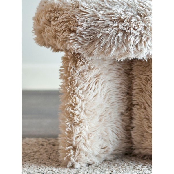 Puf bej cu tapițerie din blană artificială Frikka – Bloomingville-image-3