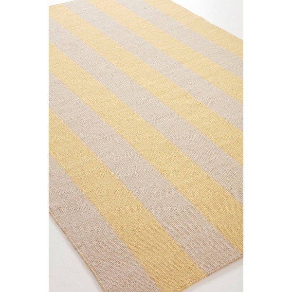 Covor tip traversă galben/bej țesut manual din amestesc de lână 80x200 cm Sissel – Jotex-image-4