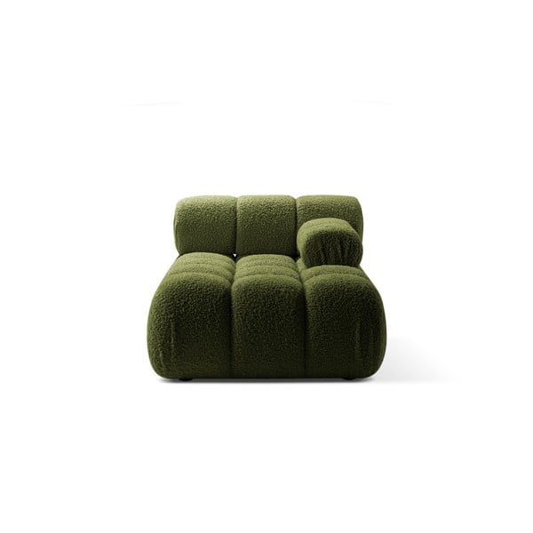 Modul pentru canapea modulară verde cu tapițerie din țesătură bouclé (cu colț pe partea dreaptă) Bellis – Micadoni Home