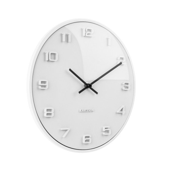 Ceas de perete Karlsson Elevated, ⌀ 25 cm, alb-image-1