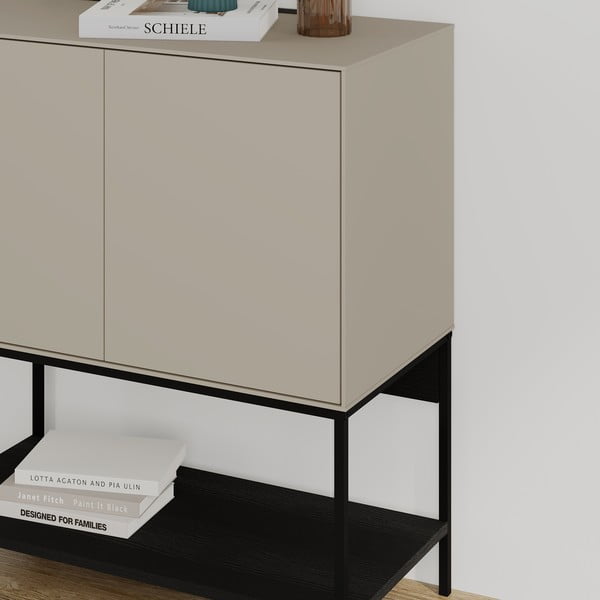 Dulap negru/crem 80x90x40 cm Amira – Marckeric-image-4