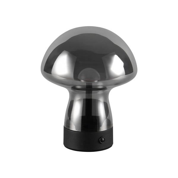 Veioză gri LED cu abajur din sticlă (înălțime 18 cm) Dooley – Trio