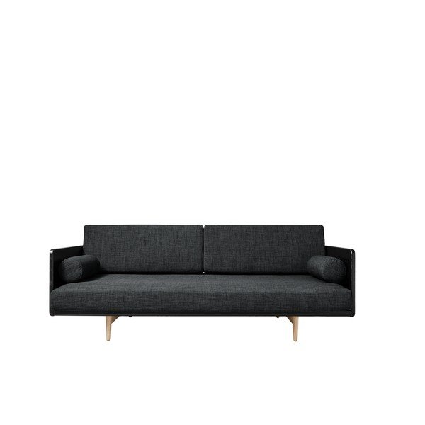 Canapea extensibilă Karup Deva Black/Raw Oak/Dark Grey-image-3
