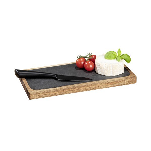Platou de servire negru-natural din lemn 30x15 cm – Wenko-image-3