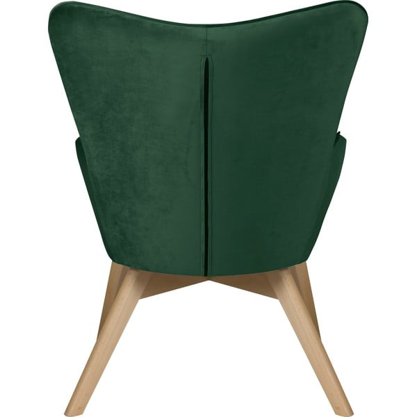 Fotoliu cu taburet verde închis cu tapițerie din catifea Niko – Ropez-image-4