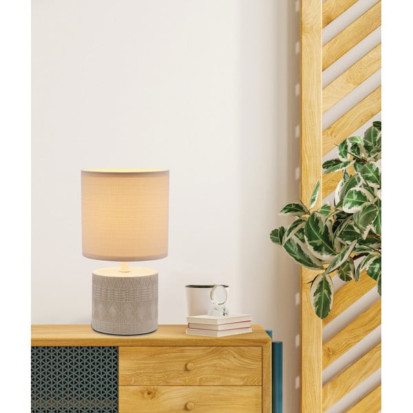 Veioză bej cu abajur textil (înălțime 26 cm) Dina – Candellux Lighting-image-1