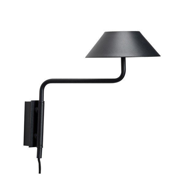 Aplică de perete neagră LED cu intensitate reglabilă din metal cu alimentare la priză ø 30 cm Cover – Hübsch-image-3