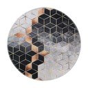 Covor negru-alb lavabil rotund ø 120 cm – Vitaus