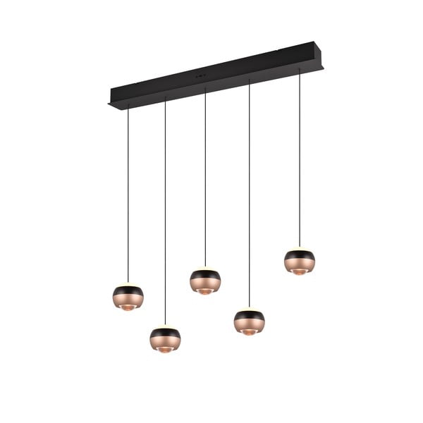 Lustră negru-arămiu  LED cu abajur din metal Orbit – Trio Select-image-4
