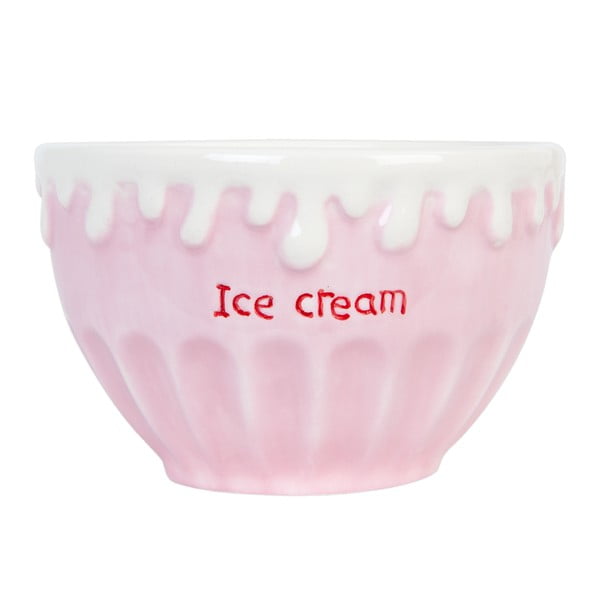 Castron de înghețată din ceramică Clayre & Eef, Ø 15 cm, roz