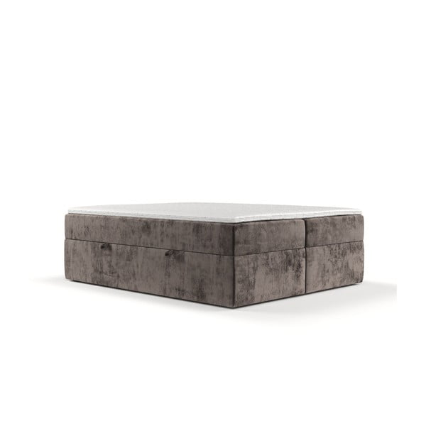 Pat boxspring maro cu spațiu de depozitare 200x200 cm Yoko – Maison de Rêve