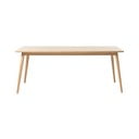 Masă de dining în culoare naturală extensibilă cu blat cu aspect de lemn de stejar 190x90 cm Barrali – Unique Furniture