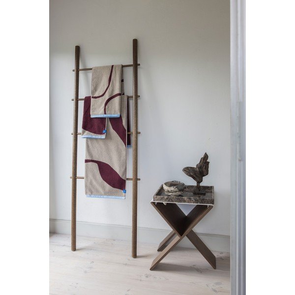 Prosop burgundy/grej din bumbac organic din frotir 70x133 cm Nova Arte  – Mette Ditmer Denmark-image-1