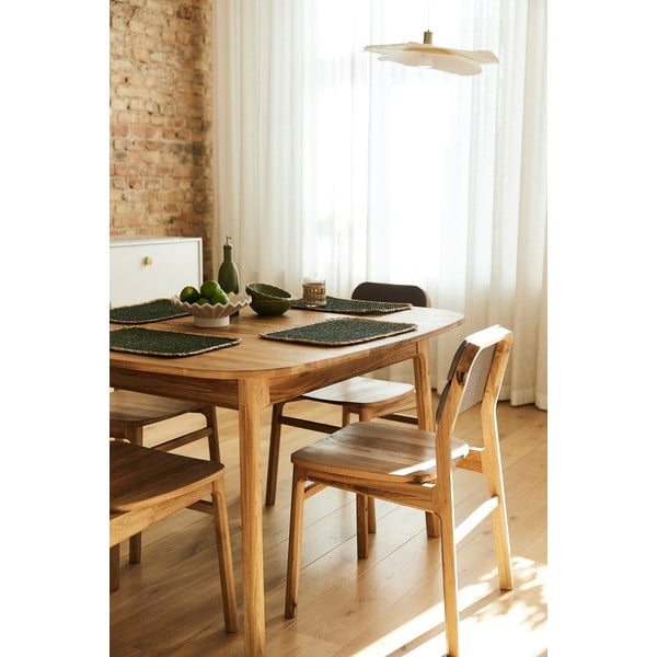 Masă de dining în culoare naturală din lemn   de stejar 90x160 cm Twig – The Beds-image-2