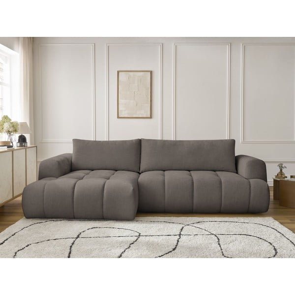 Colțar taupe extensibil/cu spațiu de depozitare (cu colț pe partea stângă/cu șezlong) Fuji – Bobochic Paris-image-1