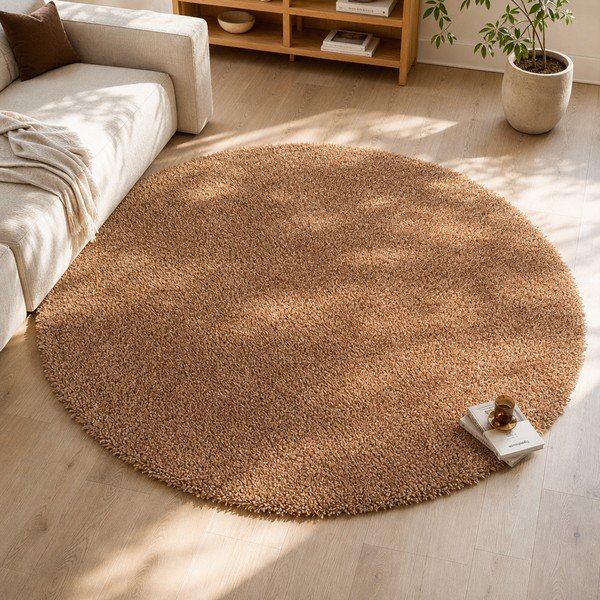 Covor rotund Universal Aqua Liso, ø 100 cm, maro-image-4