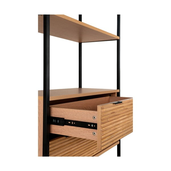 Bibliotecă în culoare naturală cu aspect de lemn de frasin 84,5x200 cm Minato – House Nordic-image-4