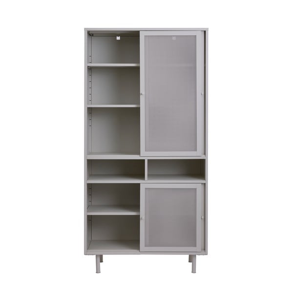 Dulap gri din metal cu ușă glisantă 90x180x40 cm Veep – Unique Furniture-image-3
