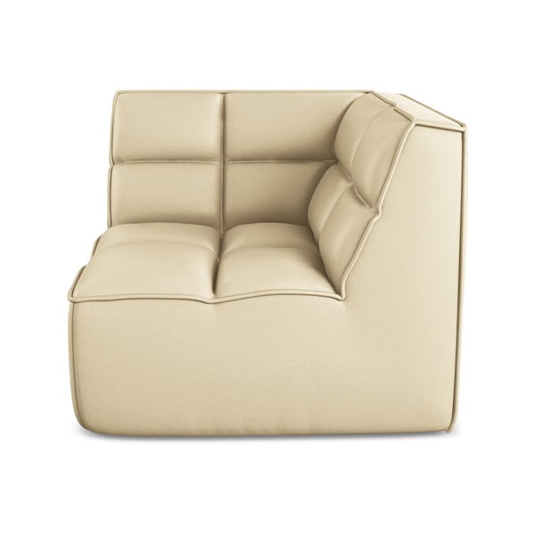 Modul pentru canapea modulară crem cu tapițerie din imitație de piele Kalai – Makamii