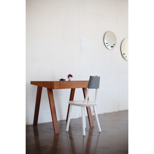 Birou cu picioare din lemn de frasin EMKO 4.9, 80 x 70 cm, maro-image-1