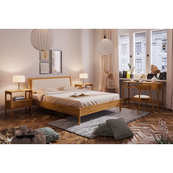 Pat din lemn de stejar 90x200 cm Pola – The Beds-image-4