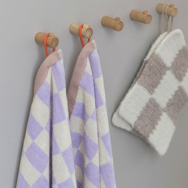 Prosop galben deschis/mov din bumbac organic 50x90 cm Retro – Mette Ditmer Denmark-image-2