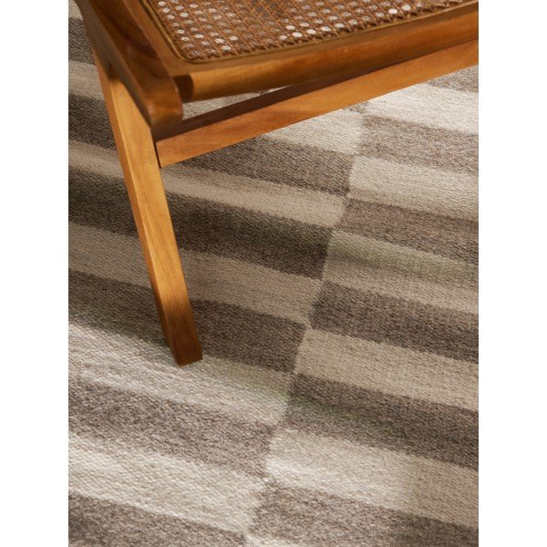 Covor tip traversă alb/gri reversibil/țesut manual din lână 80x200 cm Vika – Hanse Home-image-2