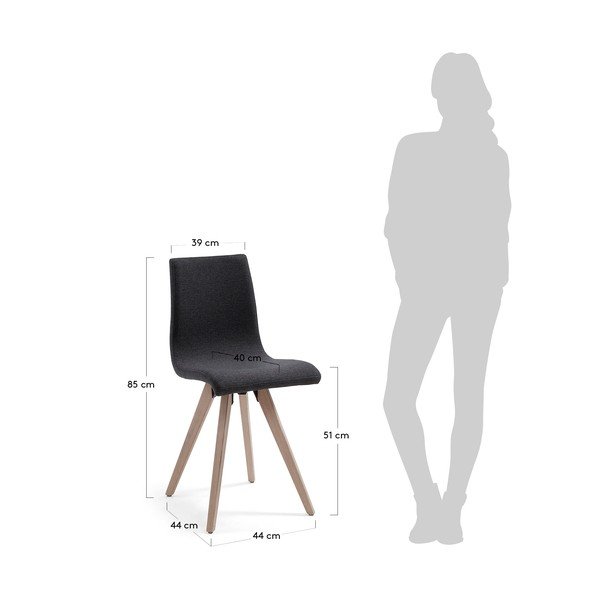 Set 4 scaune La Forma Una, negru-image-1