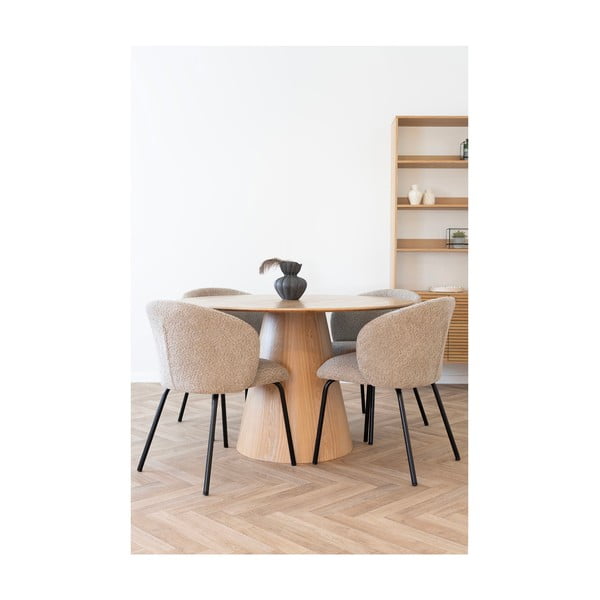 Masă de dining rotundă cu blat cu aspect de lemn de  frasin  ø 120 cm Bolton – House Nordic-image-2