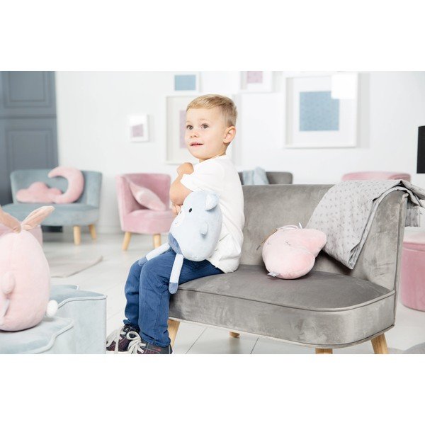 Canapea pentru copii gri deschis cu tapițerie din catifea 70 cm Lil Sofa – Roba-image-4